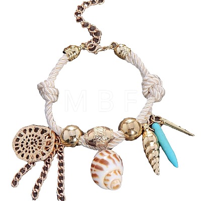 Bohemian Alloy & CCB Plastic & Resin & Natural Shell Charm Bracelets FS-WGD6F52-02-1