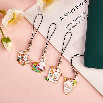 Alloy Enamel Pendants Mobile Strap HJEW-SW00035-1