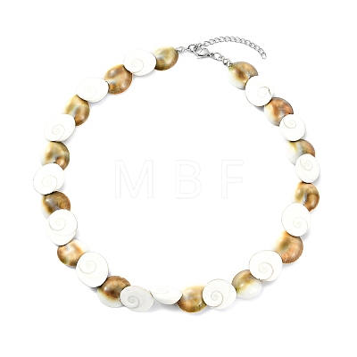 Natural Shiva Eye Shell Beaded Necklaces NJEW-JN06273-1