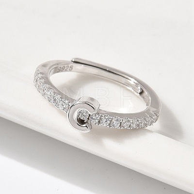 S925 Sterling Silver Adjustable Letter Rings for Women RJEW-M068-01P-C-1