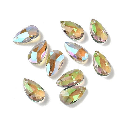 Faceted Teardrop Glass Pendants GLAA-O008-A27-1