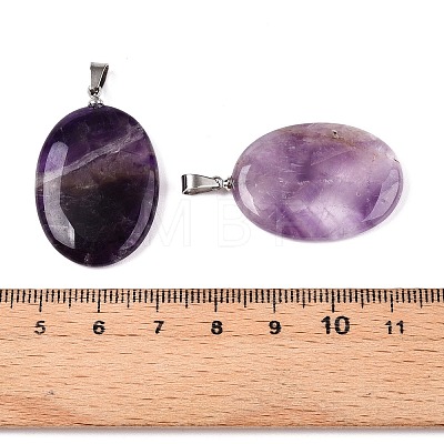 Natural Amethyst Pendants G-T138-207E-1