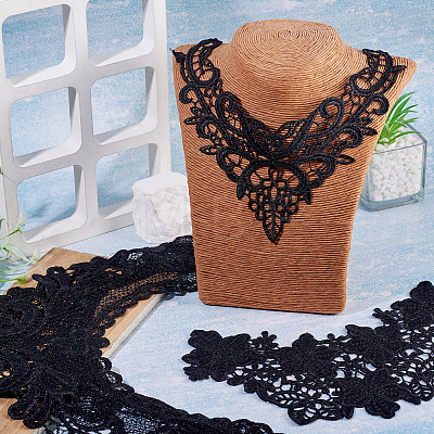 4Pcs 4 Styles Polyester Computerized Embroidery Collar DIY-TA0015-70-1