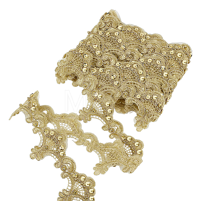 5Yards Polyester Flower Lace Ribbon OCOR-NB0002-82C-1