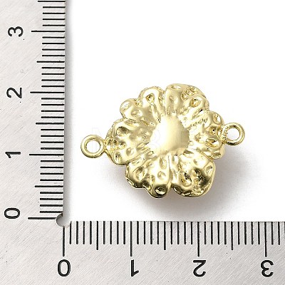 Rack Plating Brass Pave Clear Cubic Zirconia Flower Links Connector Charms KK-M267-03G-1