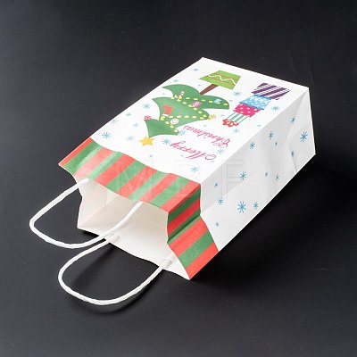 Christmas Theme Kraft Paper Gift Bags CARB-L009-A10-1