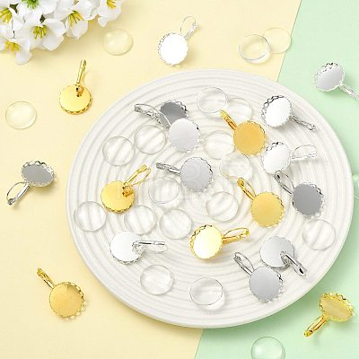 30Pcs 3 Colors Brass DIY Leverback Earring Settings KK-FS0002-10-1