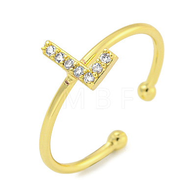 Rack Plating Brass Open Cuff Rings for Women RJEW-F162-02G-L-1