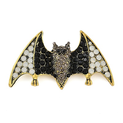Bat Alloy Rhinestone Brooches JEWB-S030-01-1
