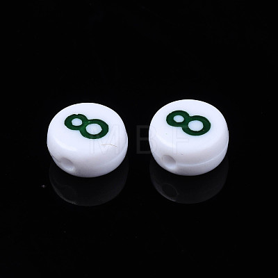 White Opaque Acrylic Beads MACR-T038-18-8-1