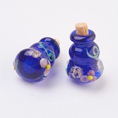 Handmade Lampwork Perfume Bottle Pendants LAMP-P044-B-1