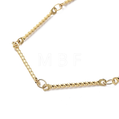 Ion Plating(IP) 304 Stainless Steel Twist Bar Link Chain Bracelet BJEW-K226-04G-1