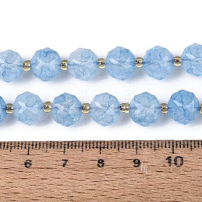 Ombre Effect Dyed Transparent Crackle Glass Beads Strands GLAA-Q111-10MM-02-1