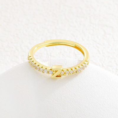 Adjustable Brass Micro Pave Clear Cubic Zirconia Finger Rings for Women FS-WG712C8-26-1