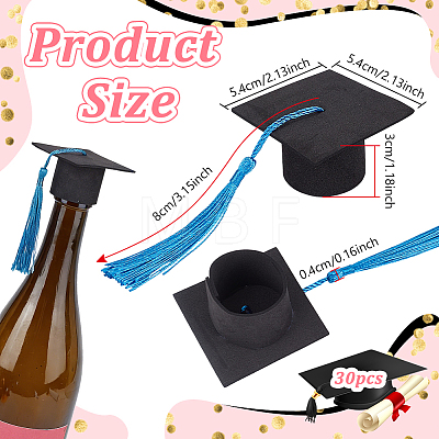 EVA Doctoral Cap Cake Toppers DIY-WH0816-571A-1