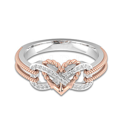 Heart & Infinity Alloy with Crystal Rhinestone Finger Rings for Women FS-WG07318-11-1