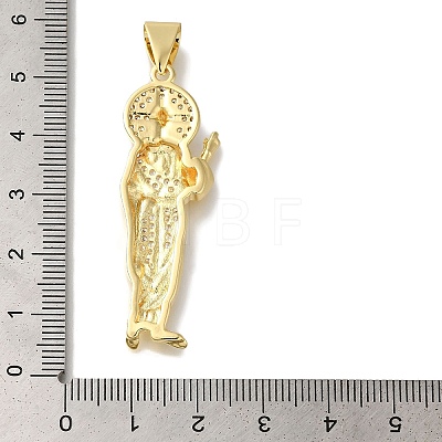 Hierarch Rack Plating Brass Micro Pave Clear Cubic Zirconia Pendants KK-U019-27G-1