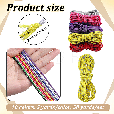 50 Yards 10 Colors Reflective Elastic Cords OCOR-NB0002-76-1