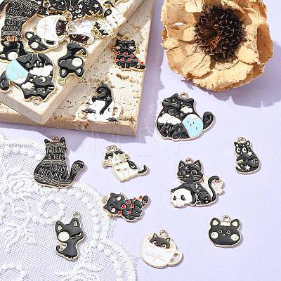 30Pcs 10 Styles Alloy Enamel Pendants ENAM-CJ0004-65-1