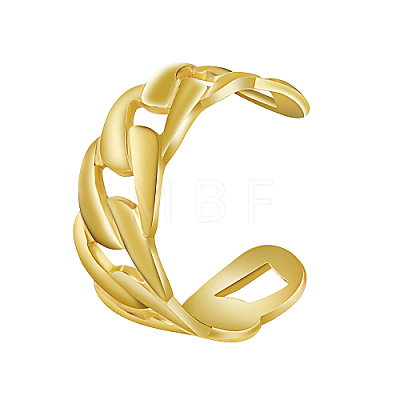 Stainless Steel Curb Chain Style Cuff Rings OO8313-1-1