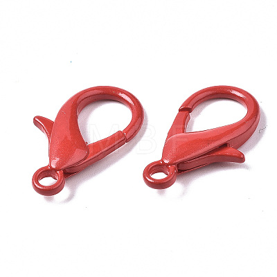 Spray Painted Eco-Friendly Alloy Lobster Claw Clasps X-PALLOY-T080-06B-NR-1
