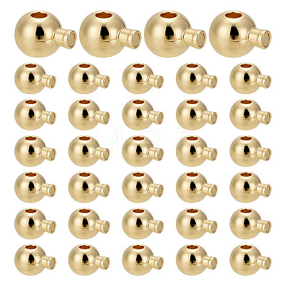 60Pcs Brass Crimp Beads KK-HY0004-18-1