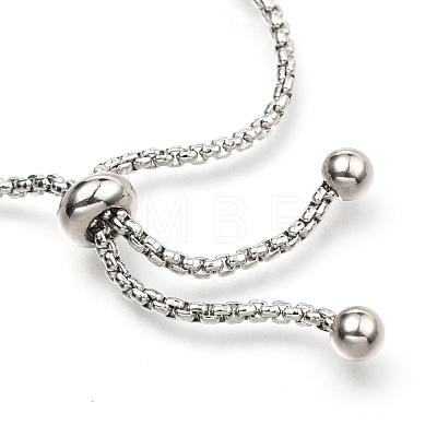 Adjustable 304 Stainless Steel Rhinestone Strass Chains Slider Bracelets BJEW-B008-01B-1