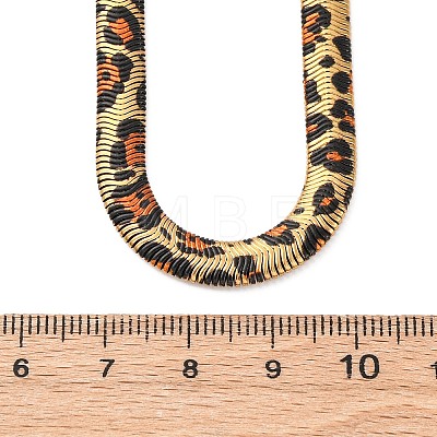 304 Stainless Steel Leopard Print Flat Snake Chain Necklaces for Women NJEW-A044-02B-G-1