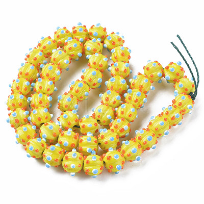 Opaque Handmade Bumpy Lampwork Beads Strands LAMP-T007-18-A03-1