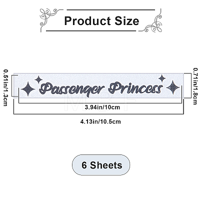 PVC Passenger Princess Self Adhesive Car Stickers STIC-WH0013-11D-1