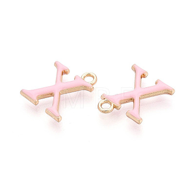 Rack Plating Alloy Enamel Pendants ENAM-T024-53X-G-1