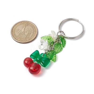 Fruits & Leaf Acrylic Pendant Keychain KEYC-JKC00680-01-1