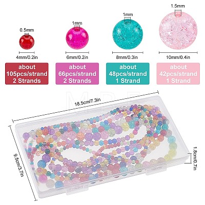 SUNNYCLUE Transparent Crackle Glass Beads Strands CCG-SC0001-01-1