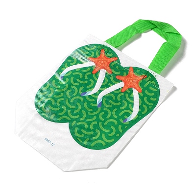 Summer Beach Theme Printed Flip Flops Non-Woven Reusable Folding Gift Bags with Handle ABAG-F009-E12-1
