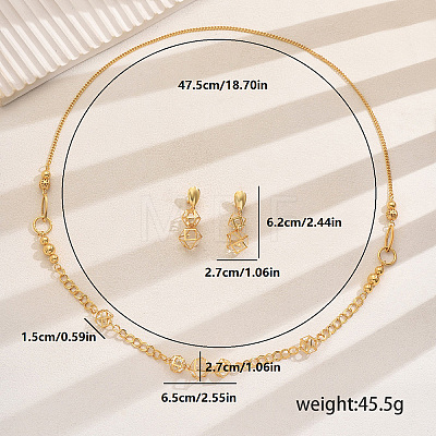 Geometric Hollow Ball Alloy & Iron Earrings & Necklaces Set for Women Party Dressing GU3688-1