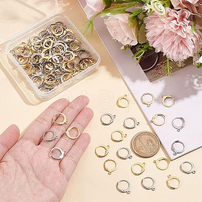  120Pcs 2 Style 304 Stainless Steel Leverback Earring Findings STAS-NB0001-54-1