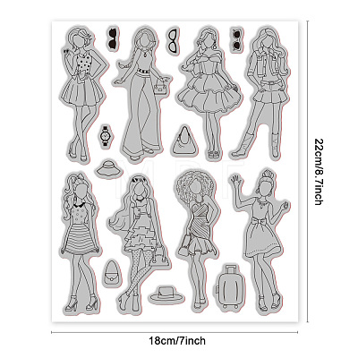 Rubber Clear Stamps DIY-WH0251-015-1