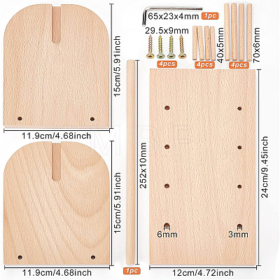 Wooden Sewing Thread Storage Stand Set TOOL-WH0002-05-1