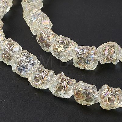 Full Rainbow Plated Electroplate Glass Beads GLAA-P028-FR02-1