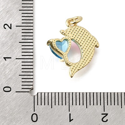 Brass Micro Pave Cubic Zirconia Pendants KK-D255-03G-01-1