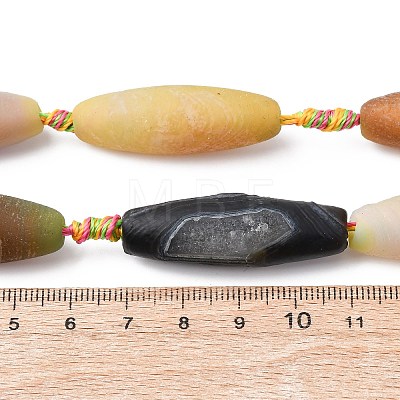 Frosted Natural Agate Beads Strands G-P605-M01-01-1