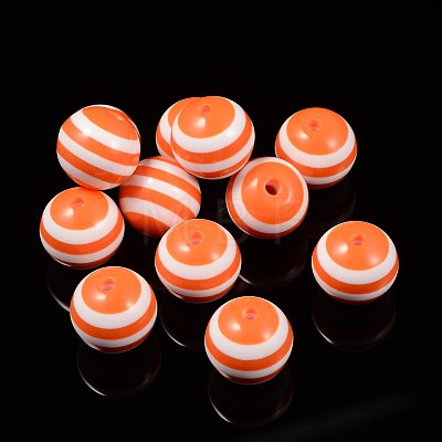Chunky Bubblegum Striped Resin Ball Beads RESI-Q106-20mm-02-1