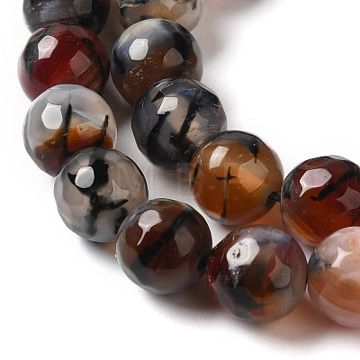 Dyed & Heated Natural Fire Crackle Agate Beads Strands G-P539-B01-15-1