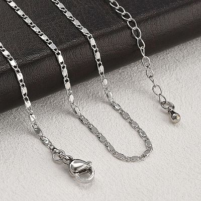 Brass Link Chain Necklaces for Women NJEW-D302-17P-1