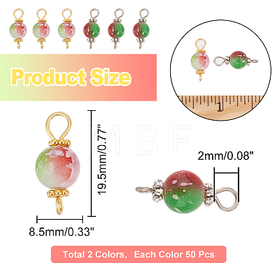 100Pcs 2 Colors Spray Painted Resin Connector Charms FIND-AR0003-09-1