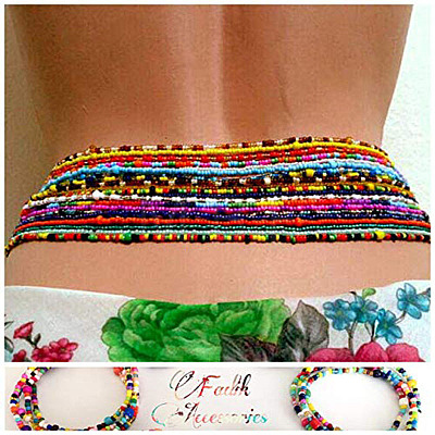 7Pcs 7 Colors Boho Glass Seed Beaded Waist Chains for Women WGEA542-01-1