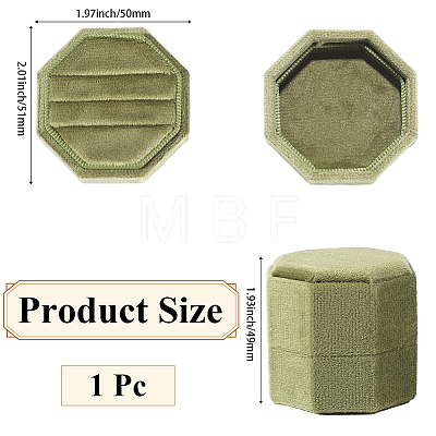 Velvet Cover Plastic Couple Ring Box VBOX-WH20003-001B-1