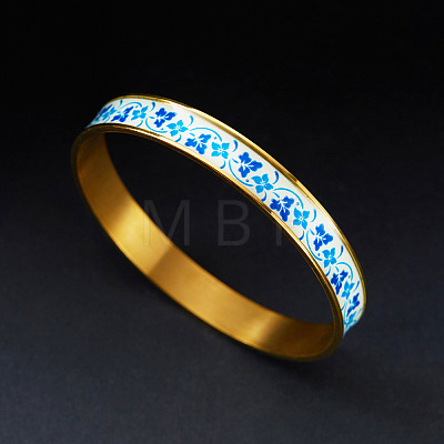 Luminous Golden Stainless Steel Bangles for Women PW-WG1F09E-04-1