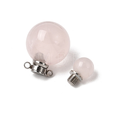 Natural Rose Quartz Perfume Bottle Pendants GG-CBA7610-02P-03-1