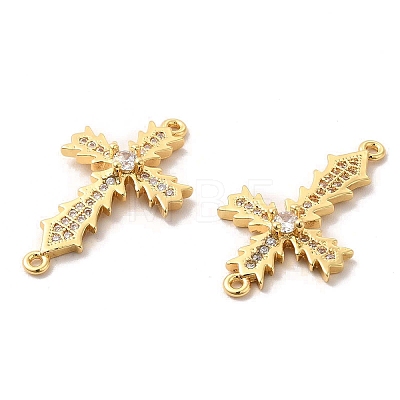 Brass Pave Clear Cubic Zirconia Connetor Charms KK-A180-05G-1